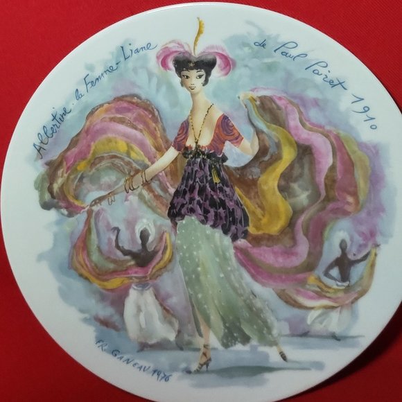 VTG 1976 D’Arceau Limoges Collectors Plate Albertine la Femme Liane  de Paul Pai - Picture 9 of 10
